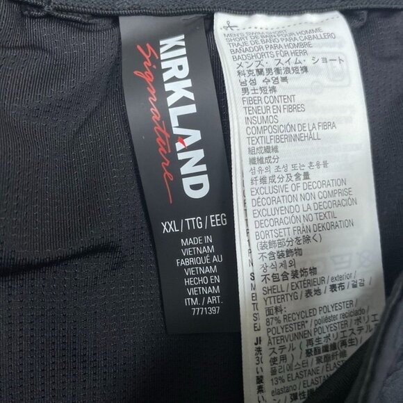 Kirkland Signature Mens Black XXL Stretch Shorts Recycled Polyester a0036 - Picture 2 of 7